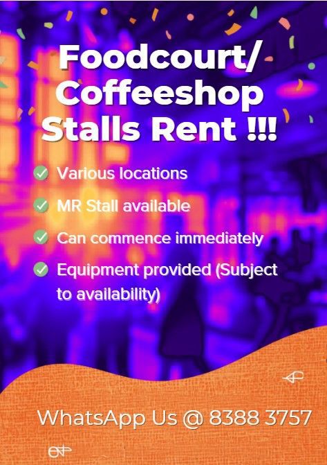 Food Stall / Kiosk For Rent >> Various Locations