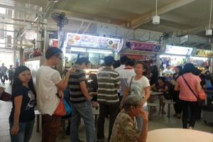 Heavy Crowd Food Stall at Bedok South Food Centre for Takeover