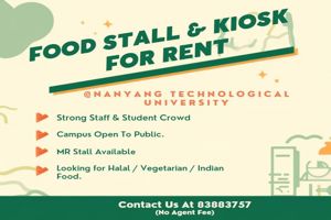 Aircon Foodcourt Stall / Kiosk For Rent in NTU Canteen 2